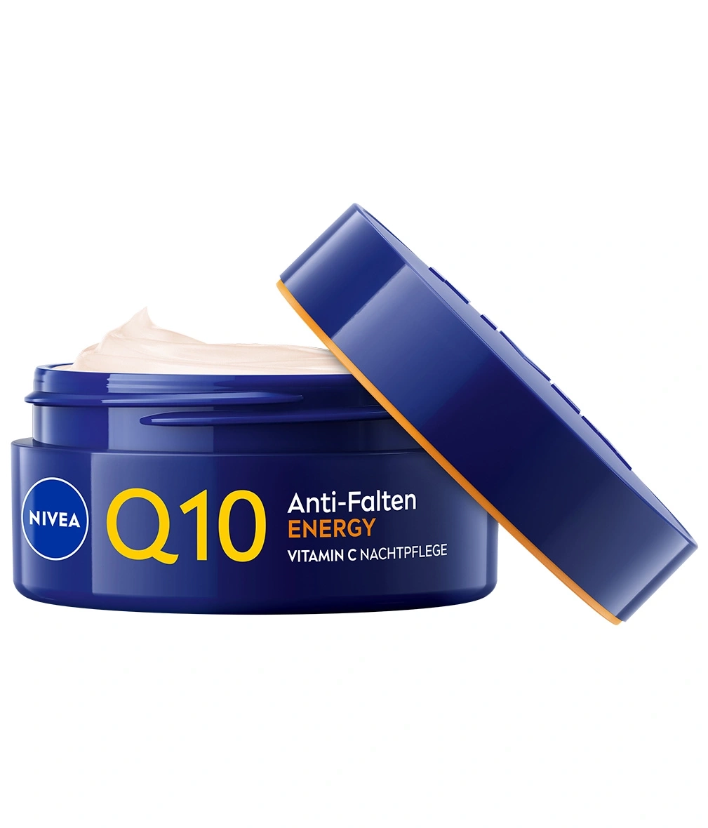 Nivea Q10 Energy Anti-Falten Nachtpflege Vitamin C Tiegel offen