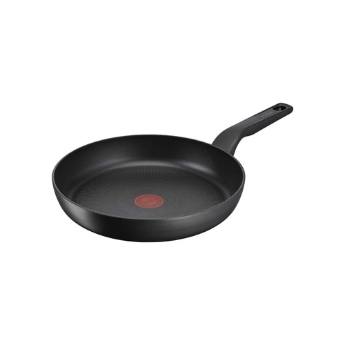 Schwarze Bratpfanne mit Griff, Kochgeschirr, Küchenutensilien, Tefal-Marke