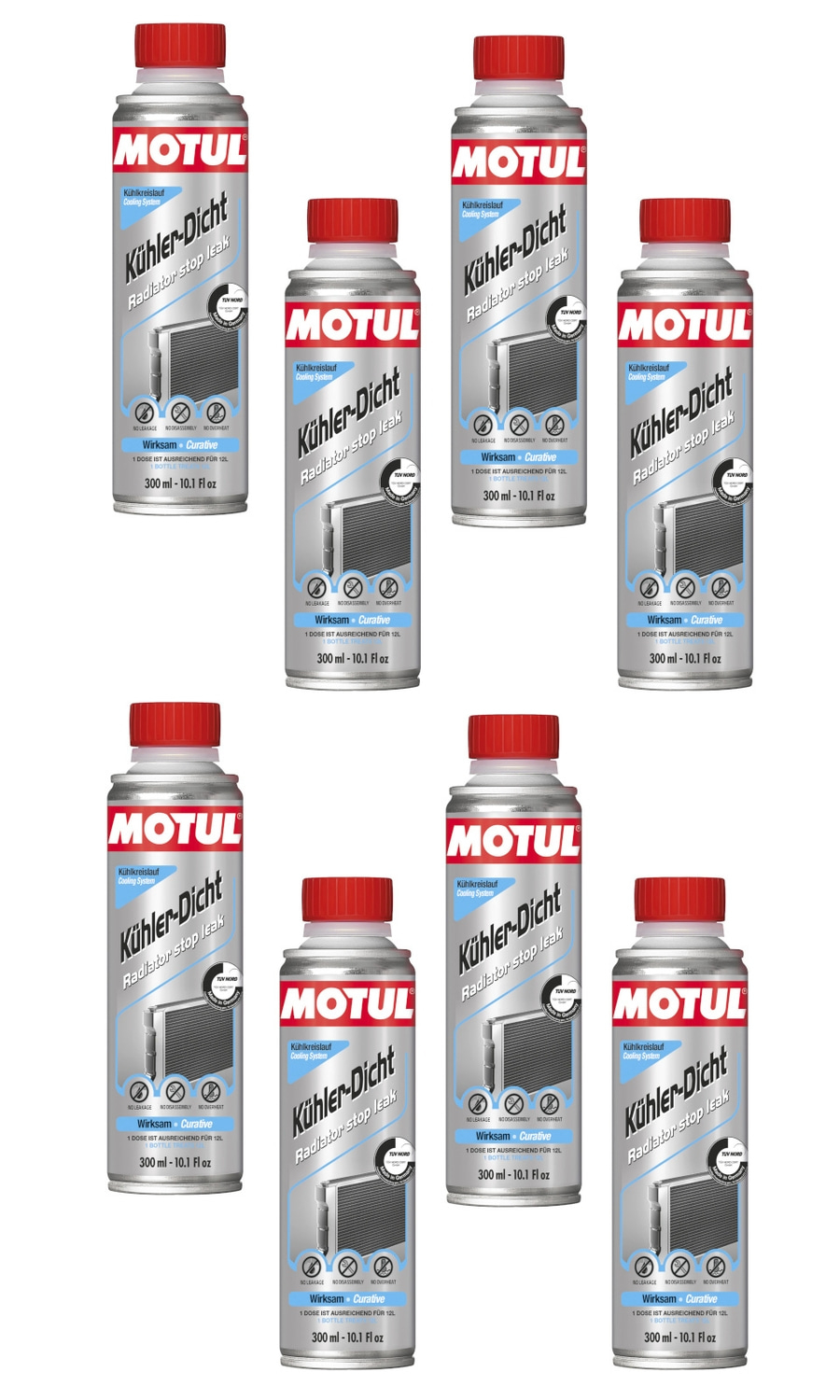 8x MOTUL 300 ml Kühler-Dichtmittel Kühlerdicht Leck-Stop fürs Kühlsystem