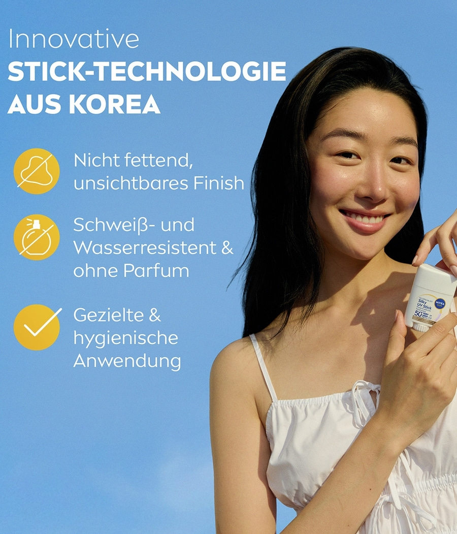 NIVEA SUN Breathable UV Specialist Silky UV Stick LSF 50+ 98 % UVB-Schutz