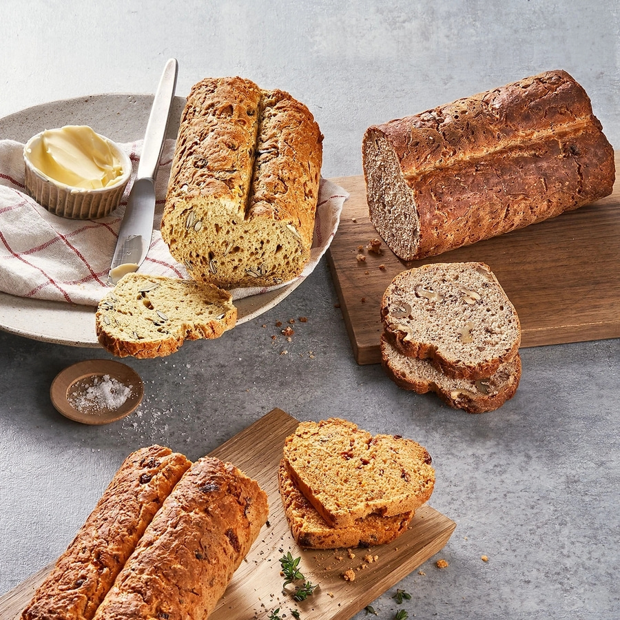 2x BETTY BOSSI Brotbackform, Herz - Brot Backen Edelstahl Silikon Braun NEU