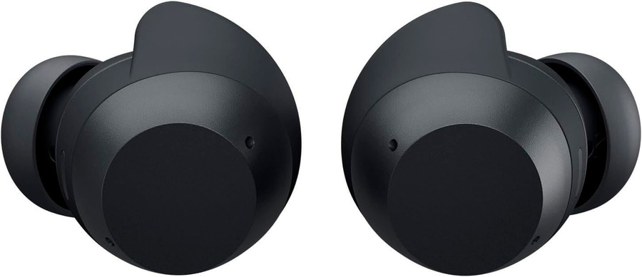 Schwarze kabellose Kopfhörer mit Ohrstöpseln