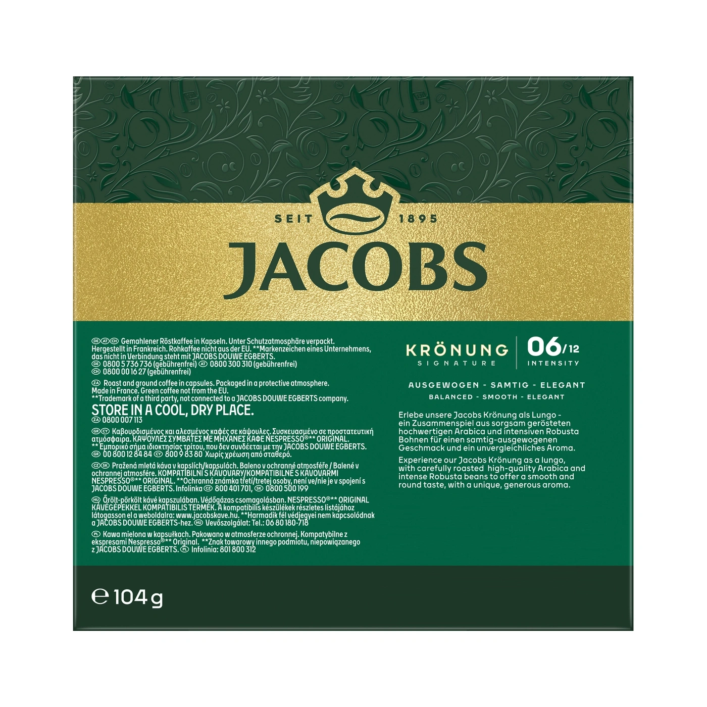 Jacobs Krönung Lungo Kaffee Kapseln mit intensiven Aroma