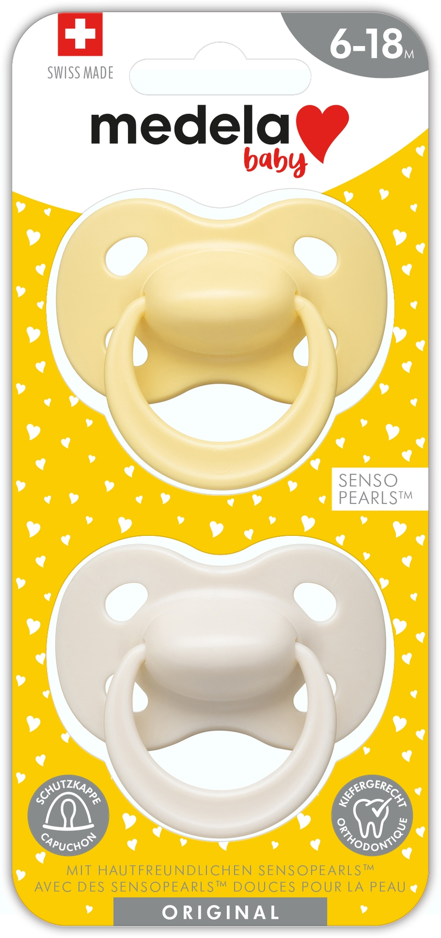 5 x 2er Set MEDELA Schnuller Original Gelb Beige 6-18 Monate, 10 Stück