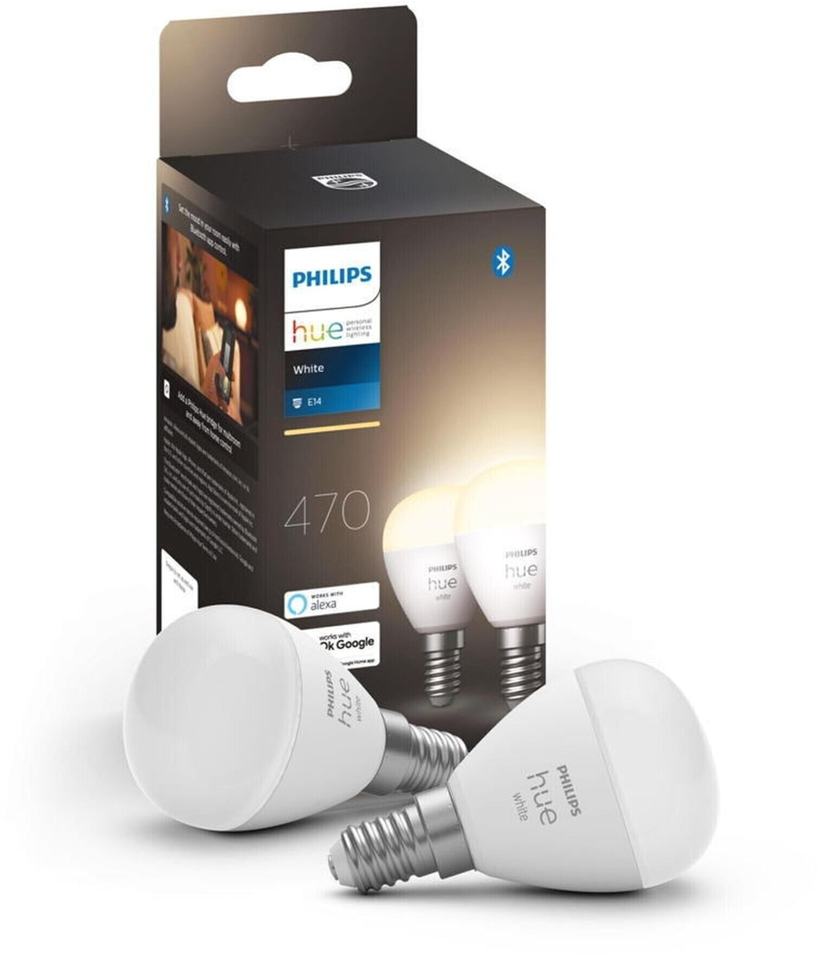 PHILIPS HUE White E14 5,7W/470lm Doppelpack intelligentes Leuchtmittel BT NEU