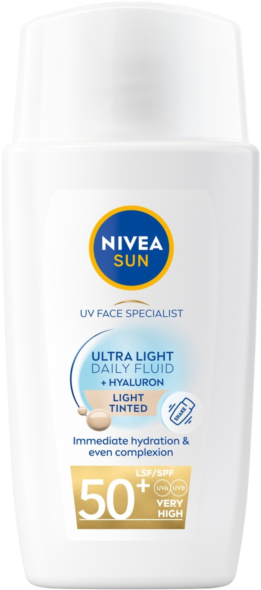 NIVEA SUN UV Gesicht Experte Ultra Light Daily Fluid Heller Hauttyp LSF 50+