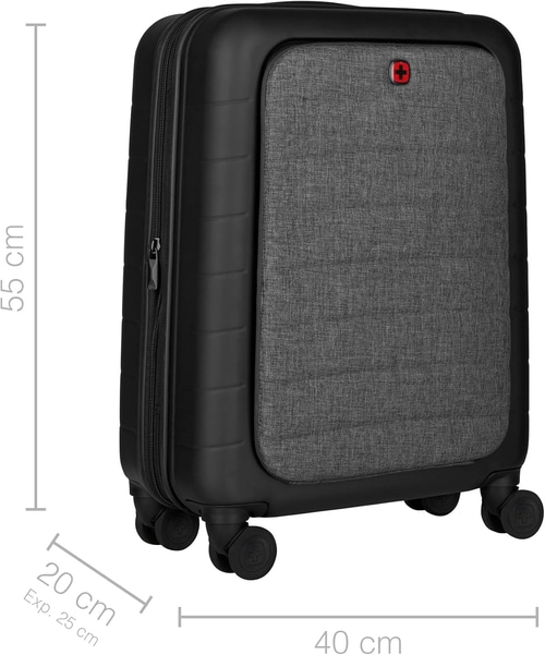 WENGER Schalenkoffer Syntry Carry-On Reisekoffer mit Laptop-Fach Schwarz
