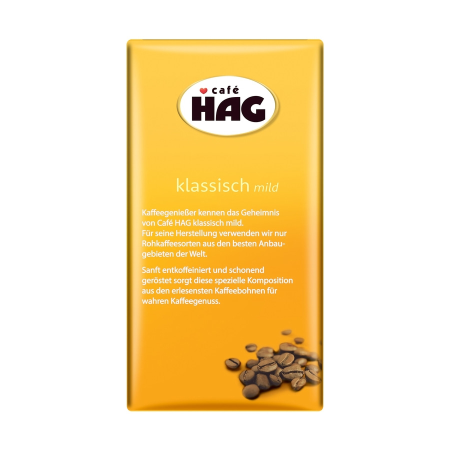 CAFÉ HAG Filterkaffee Klassisch mild entkoffeiniert 12 x 500g Kaffee koffeinfrei