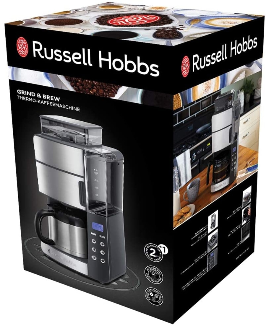 RUSSELL HOBBS Kaffeemaschine mit Mahlwerk Grind&Brew 25620-56 Thermo Timer 1000W