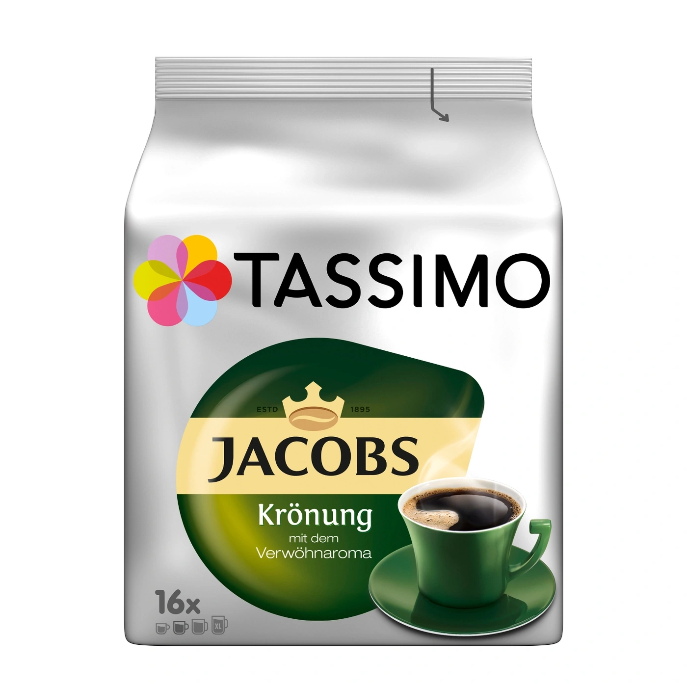 Tassimo Jacobs Krönung Kaffeebeutel, 16 Kapseln, Kaffee, Getränk, Packung