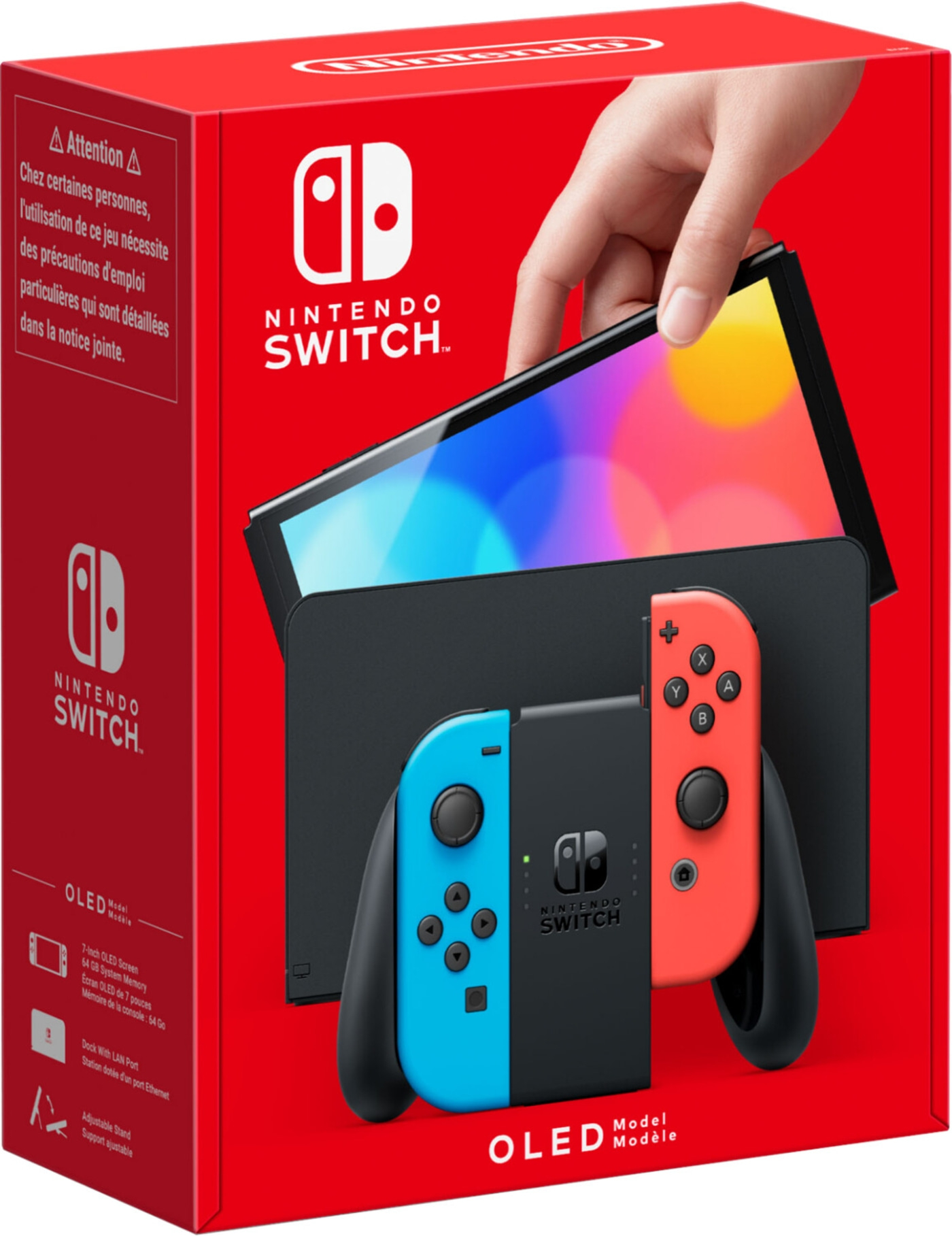 NINTENDO Switch OLED Konsole 7 Zoll schwarz neon rot blau B-WARE