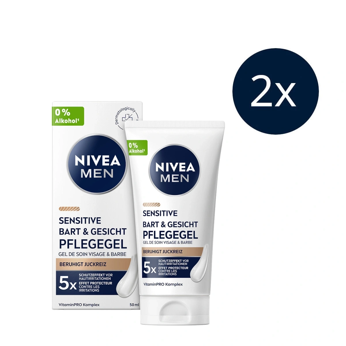 Nivea Men Bart & Gesicht Pflegegel, 50ml, 2er Pack