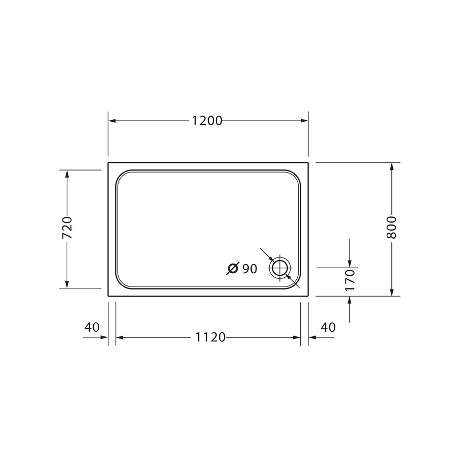DURAVIT Duschwanne D-Code 1200 x 800mm Weiß Rechteck Ablaufdurchmesser 90mm