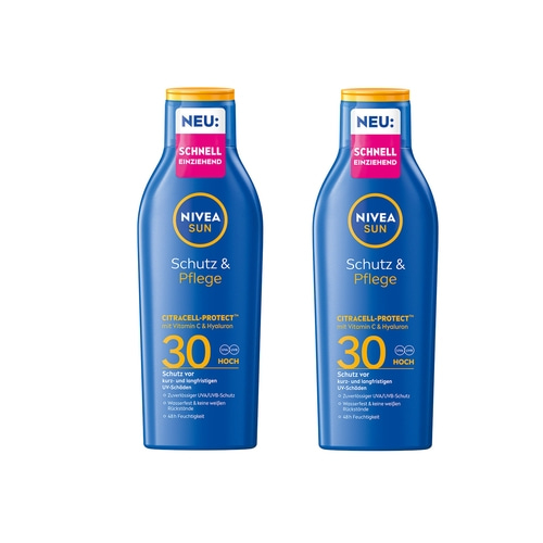 NIVEA SUN Schutz & Pflege Milch LSF 30 wasserfest 48h Feuchtigkeit 2 x 200ml
