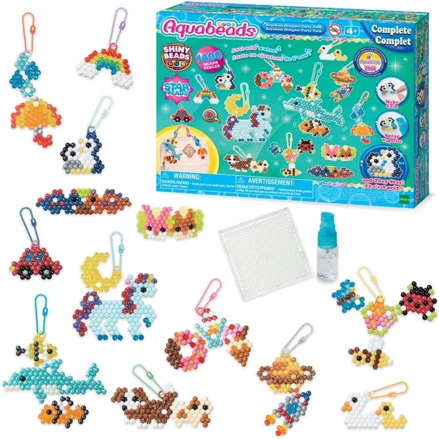EPOCH GAMES Aquabeads Komplett Set Schlüsselanhänger Bastelset Perlen basteln