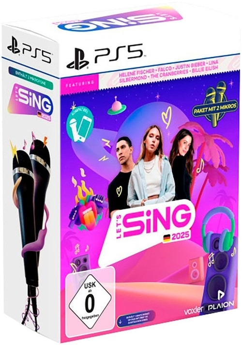 Playstation 5 Spiel Let's Sing 2025 German Version inkl. 2 Mikrofone B-WARE