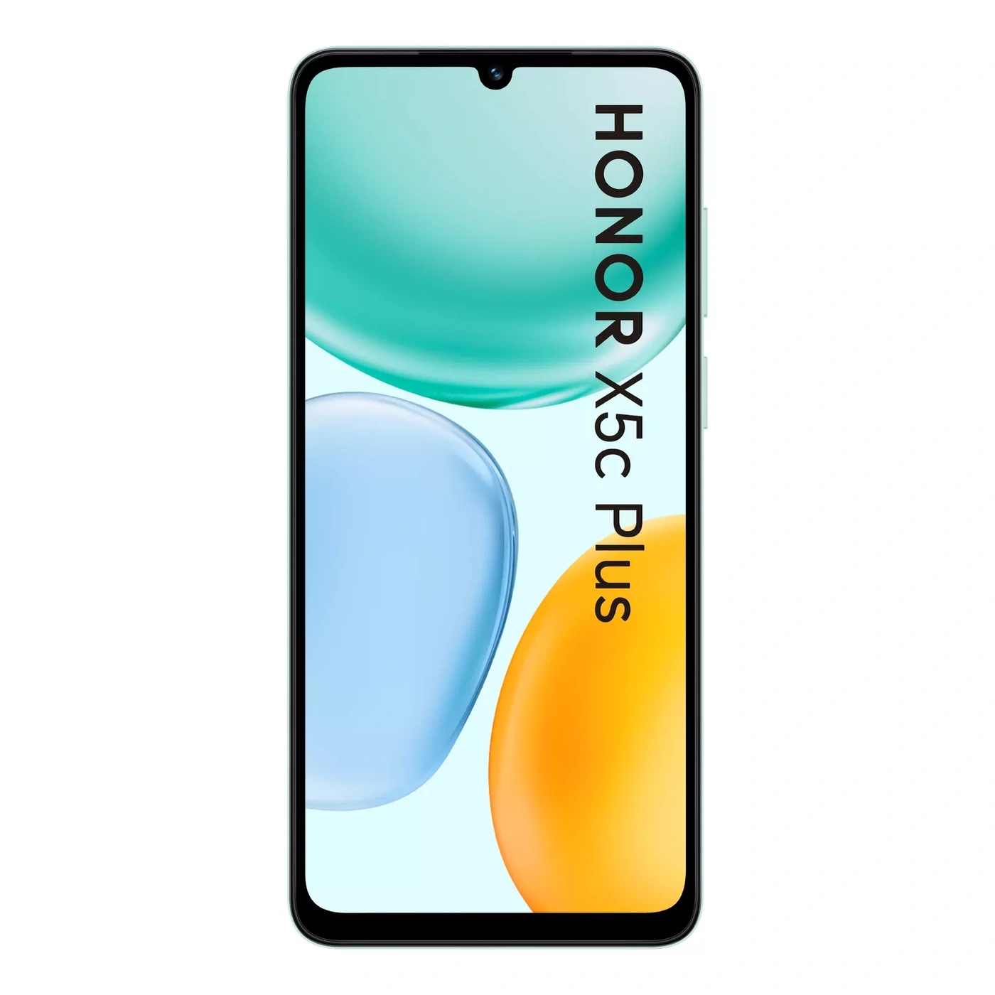 Honor X5c Plus Smartphone mit blauem und orangem Hintergrund