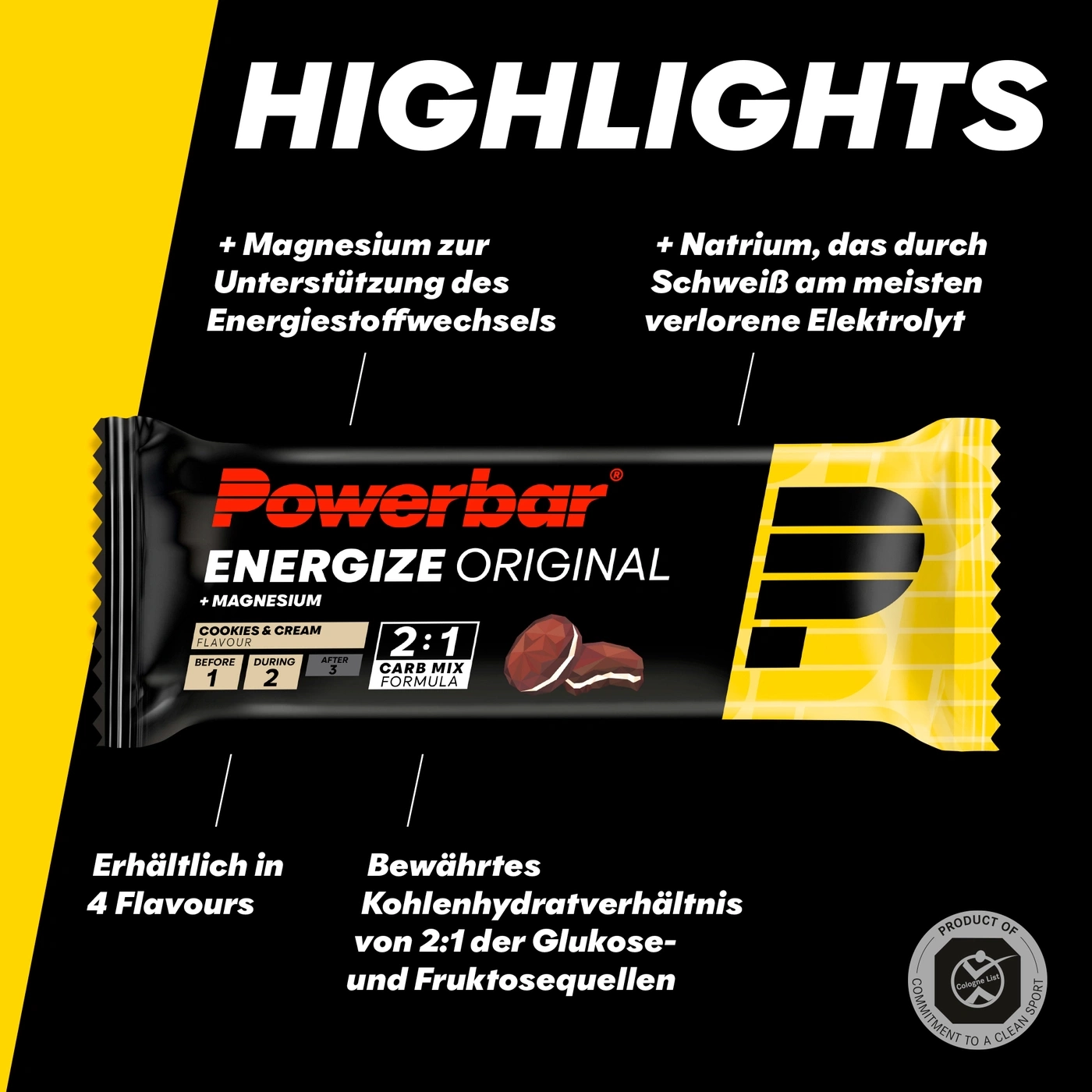 Powerbar Energize Original Riegel mit Keksen und Sahnegeschmack