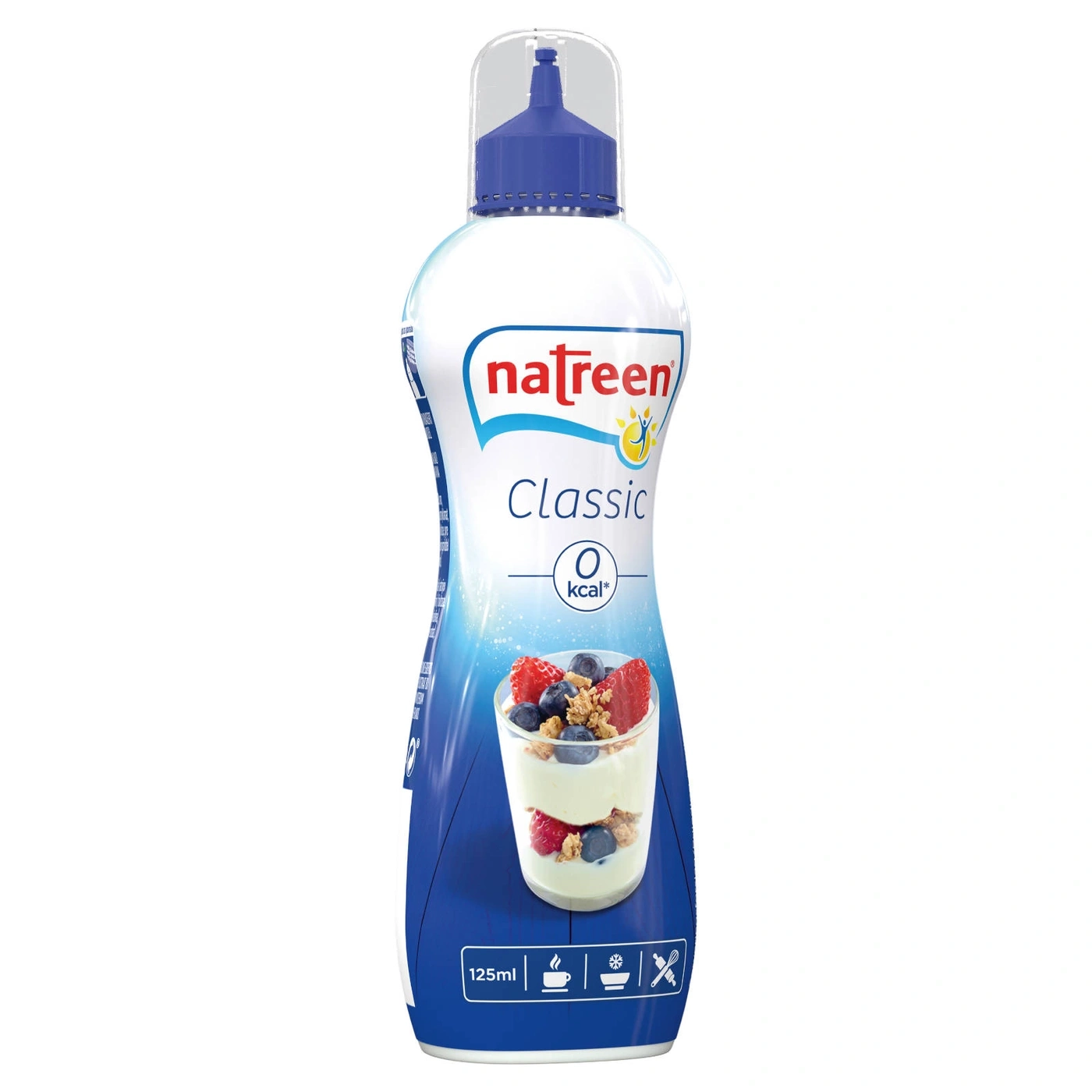 Natreen Classic, 0 kcal, 125ml, Dessert-Soße, blaue Flasche, Beeren, Joghurt