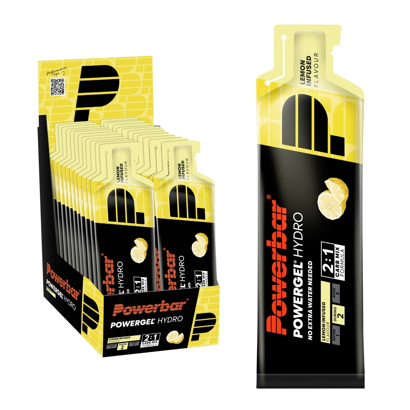 Powerbar Hydro Gels in Zitrone: Einzelpack und Box