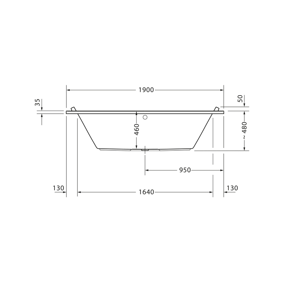 DURAVIT Badewannen Starck 1900x900 mm Badewanne rechteckig Ablauf Mitte weiß