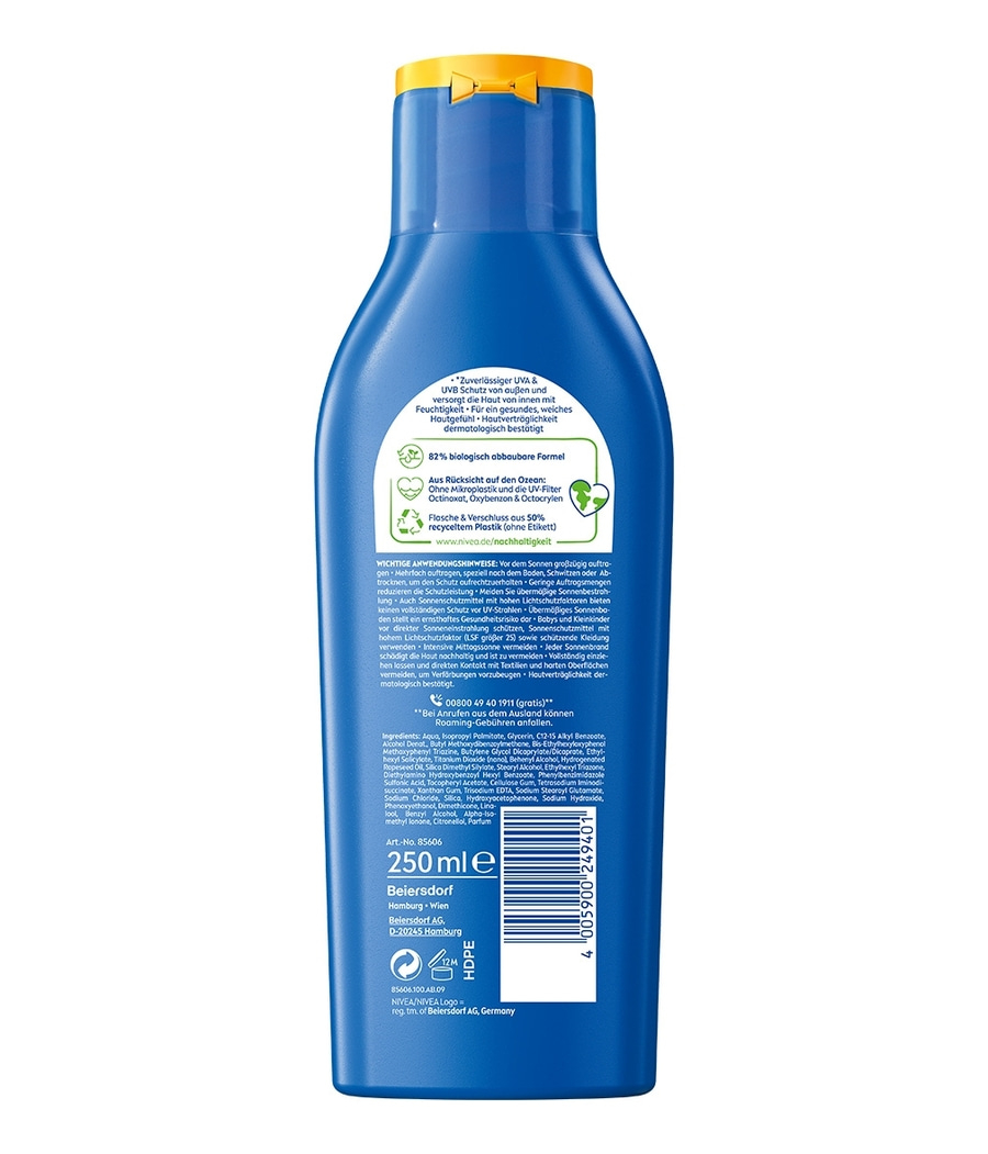 NIVEA SUN Schutz & Pflege Sonnenmilch wasserfester Sonnenschutz LSF30 2 x 250ml