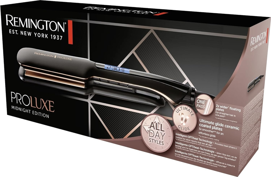 REMINGTON Haarglätter Glätteisen S9150B Proluxe extra breit Display OPTIheat