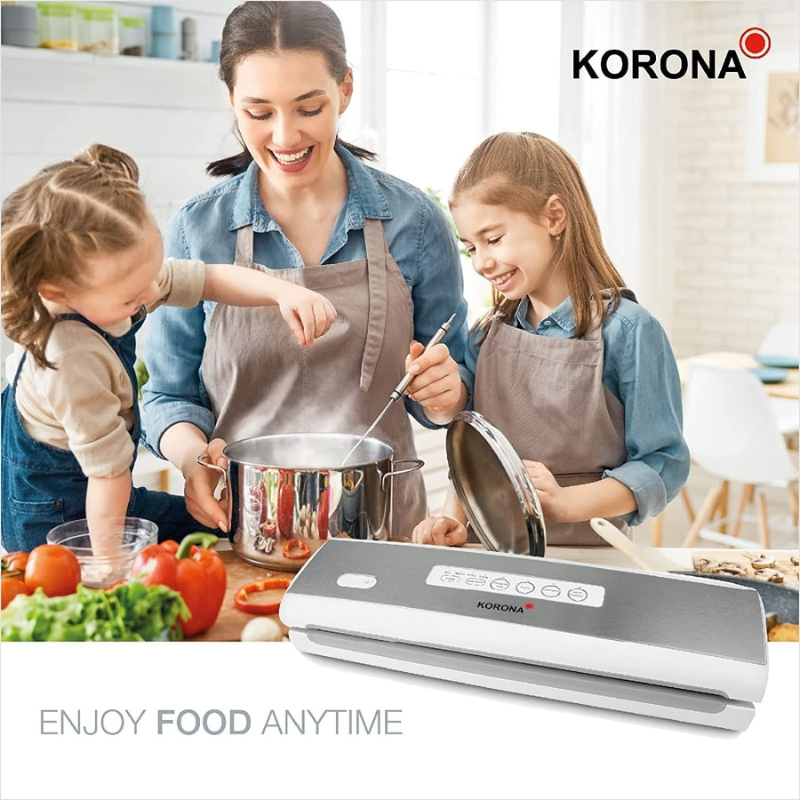KORONA ELECTRIC 4-in-1 Vakuumierer 28000 28cm Sous Vide Garen 110W weiß NEU