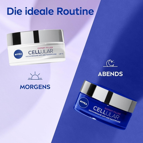 NIVEA Hyaluron Cellular Filler Anti-Age Hautpflegeset Tag & Nacht LSF30 2x50ml