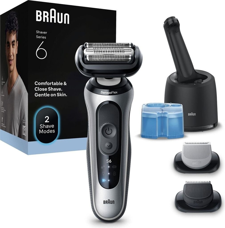 BRAUN Series 6 62-S7650cc Akku Nass- Trockenrasierer Reinigungsstation B-Ware