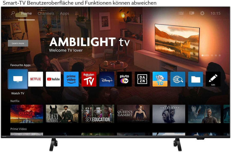 PHILIPS Ambilight Fernseher 55 Zoll 4K UHD MiniLED Smart TV 144 Hz 55PML9009/12
