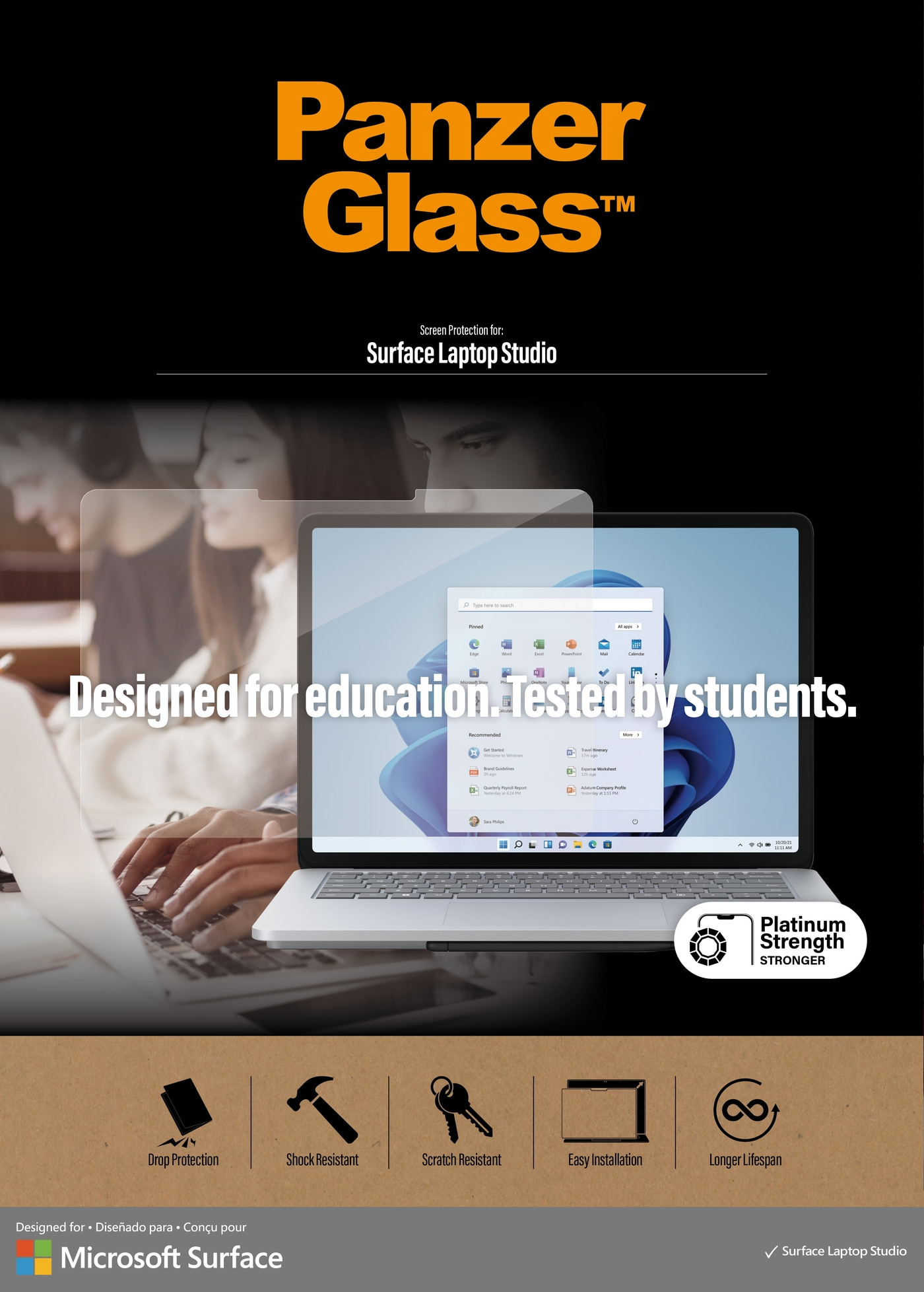 PanzerGlass™ Microsoft Laptop Studio | Screen Protector Glass Displayschutzfolie