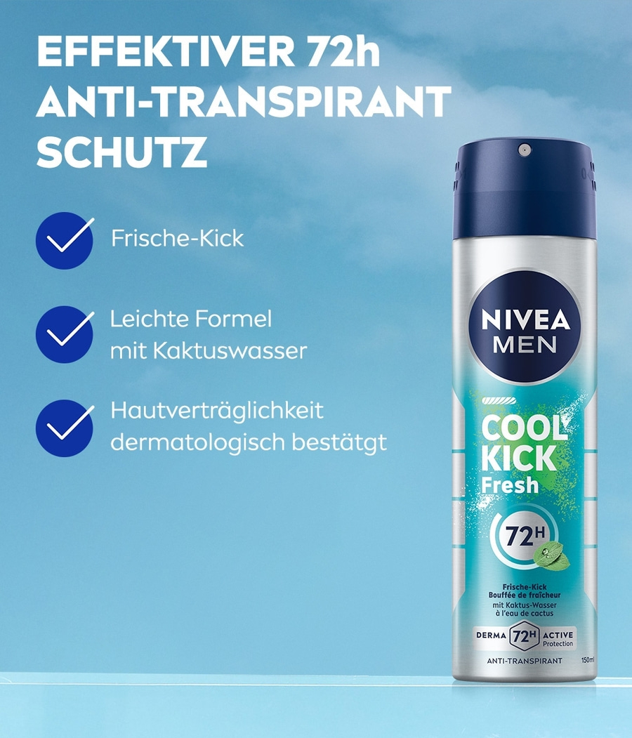 Nivea Men Cool Kick Fresh Anti-Transpirant 72h Schutz mit Kaktuswasser