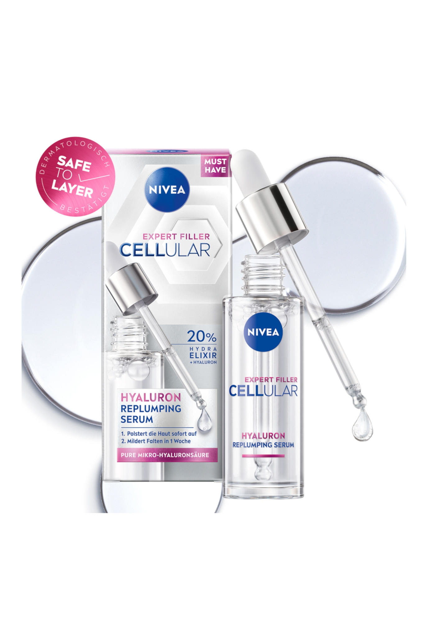 NIVEA CELLULAR Expert Hyaluron Serum 30ml + Lift 3-Zonen Serum 30ml Set