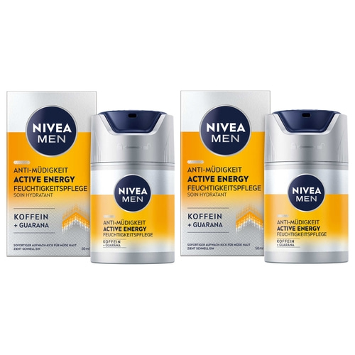 NIVEA MEN Active Energy Feuchtigkeitspflege Gesichtscreme Koffein Guarana 2x50ml