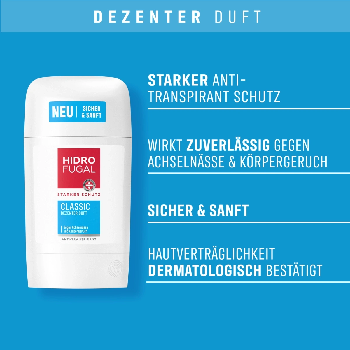 Dezenter Duft Hidro Fugal mit starkem Antitranspirant Schutz