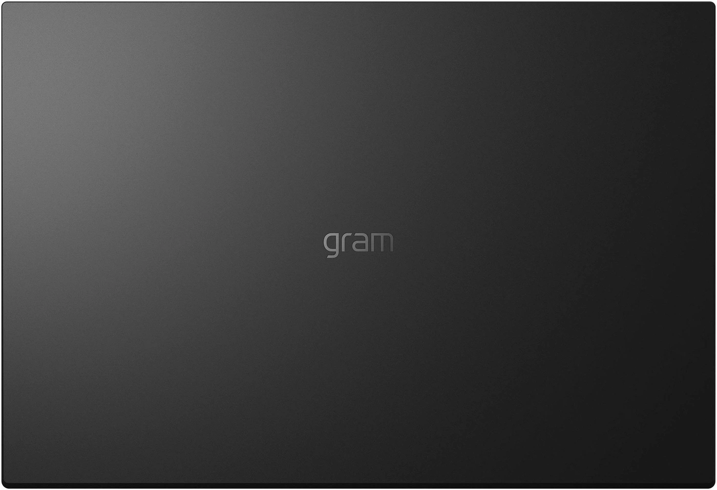 Der dunkle hintergrund des lg gram laptops mit logo