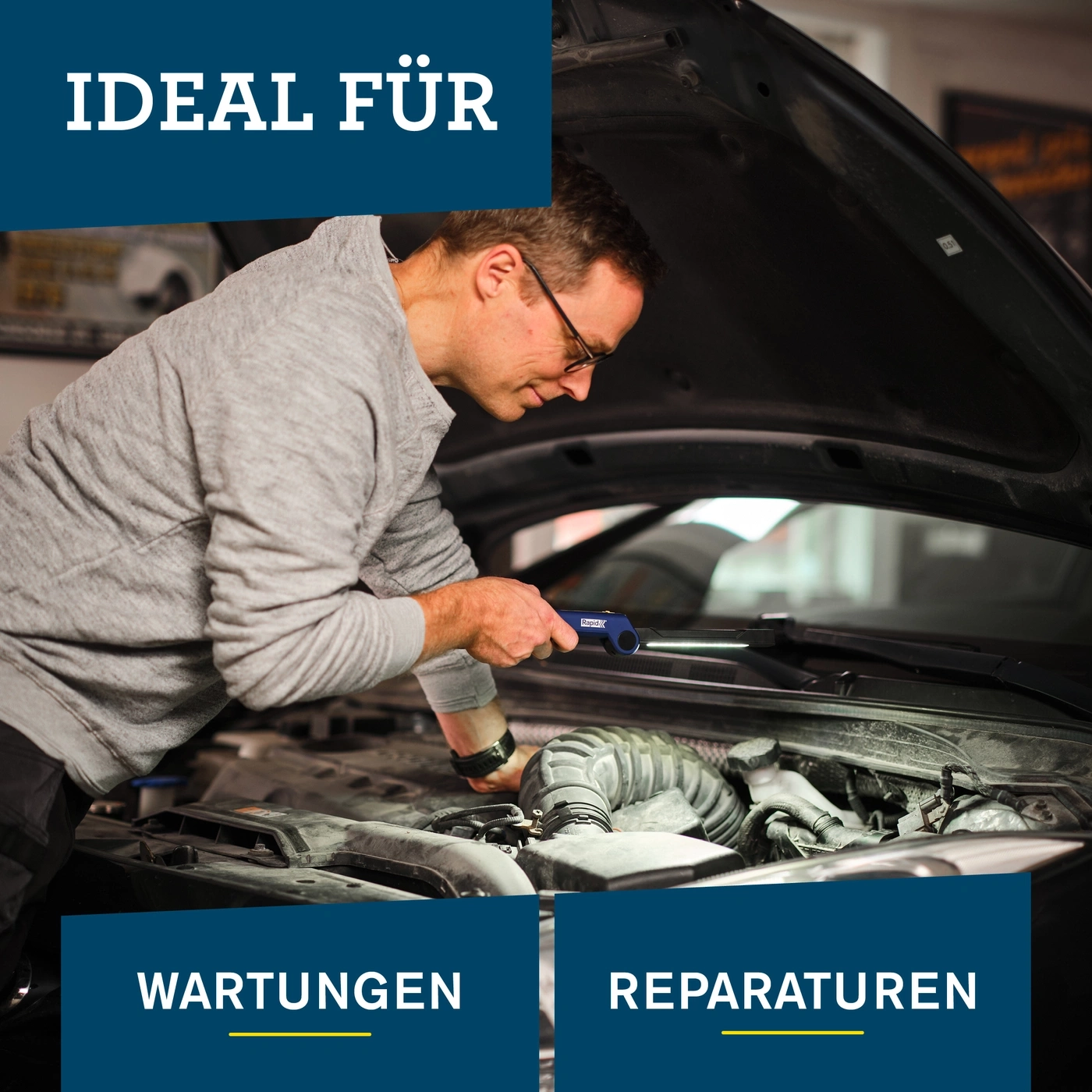Rapid The Mechanic LED Arbeitsleuchte Akku 500lm Magnet Werkstatt 5001733