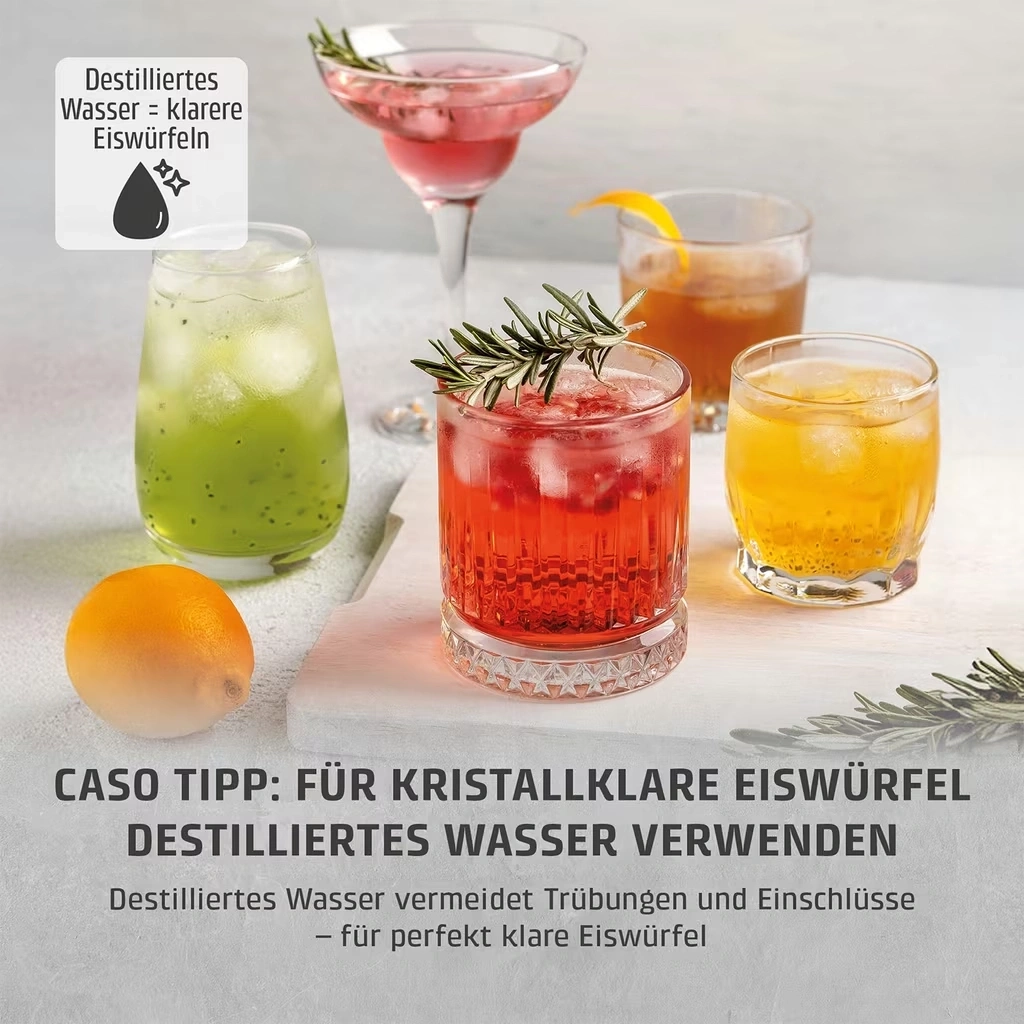CASO Design Clear Ice Advanced Eiswürfelbereiter Klare Eiswürfel 8,8kg NEU