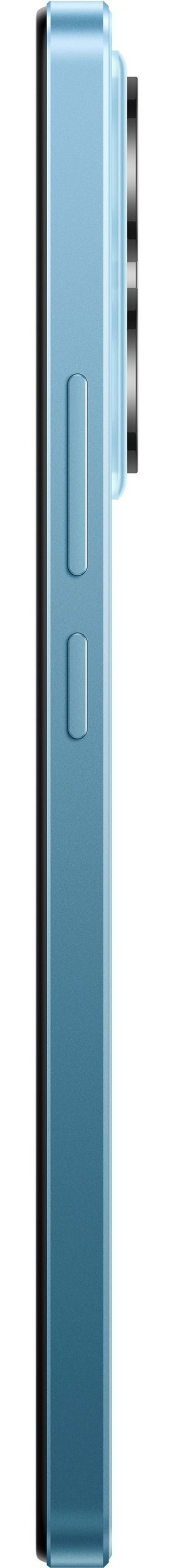 Blaues Smartphone mit Knöpfen an der Seite, Nahaufnahme, Detailaufnahme, Technologie