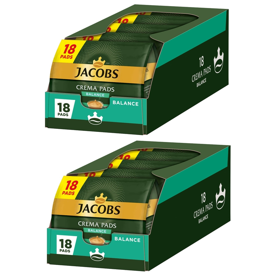 JACOBS Pads Crema Balance 180 Getränke - 10x18 Kaffeepads Senseo kompatibel