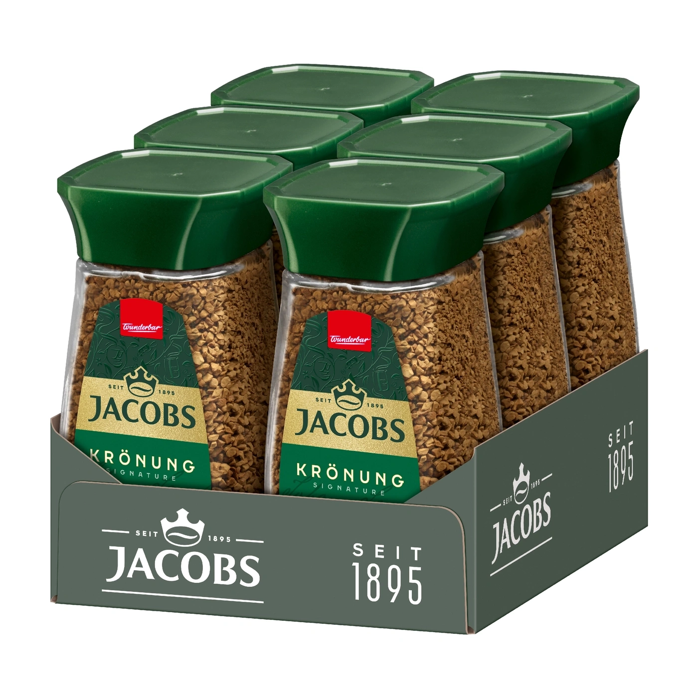 Verpackung mit sechs Gläsern Jacobs Krönung Kaffee