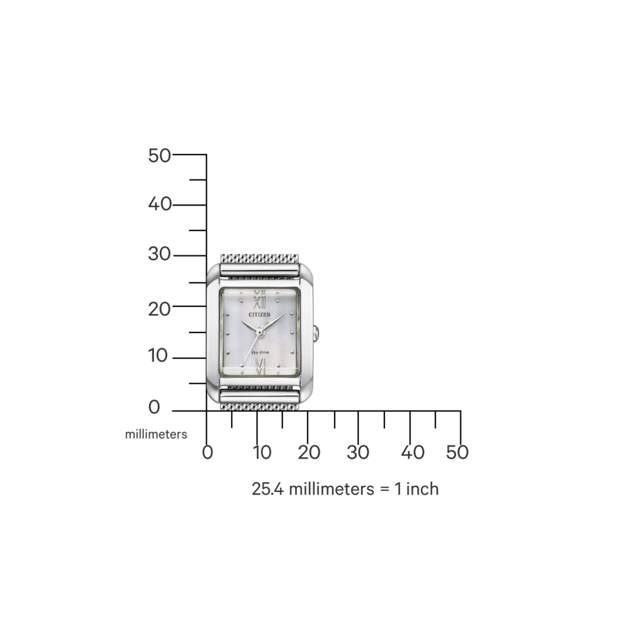 CITIZEN Damen Armbanduhr EW5590-62A Eco-Drive Milanaisearmband eckig 21mm B-Ware