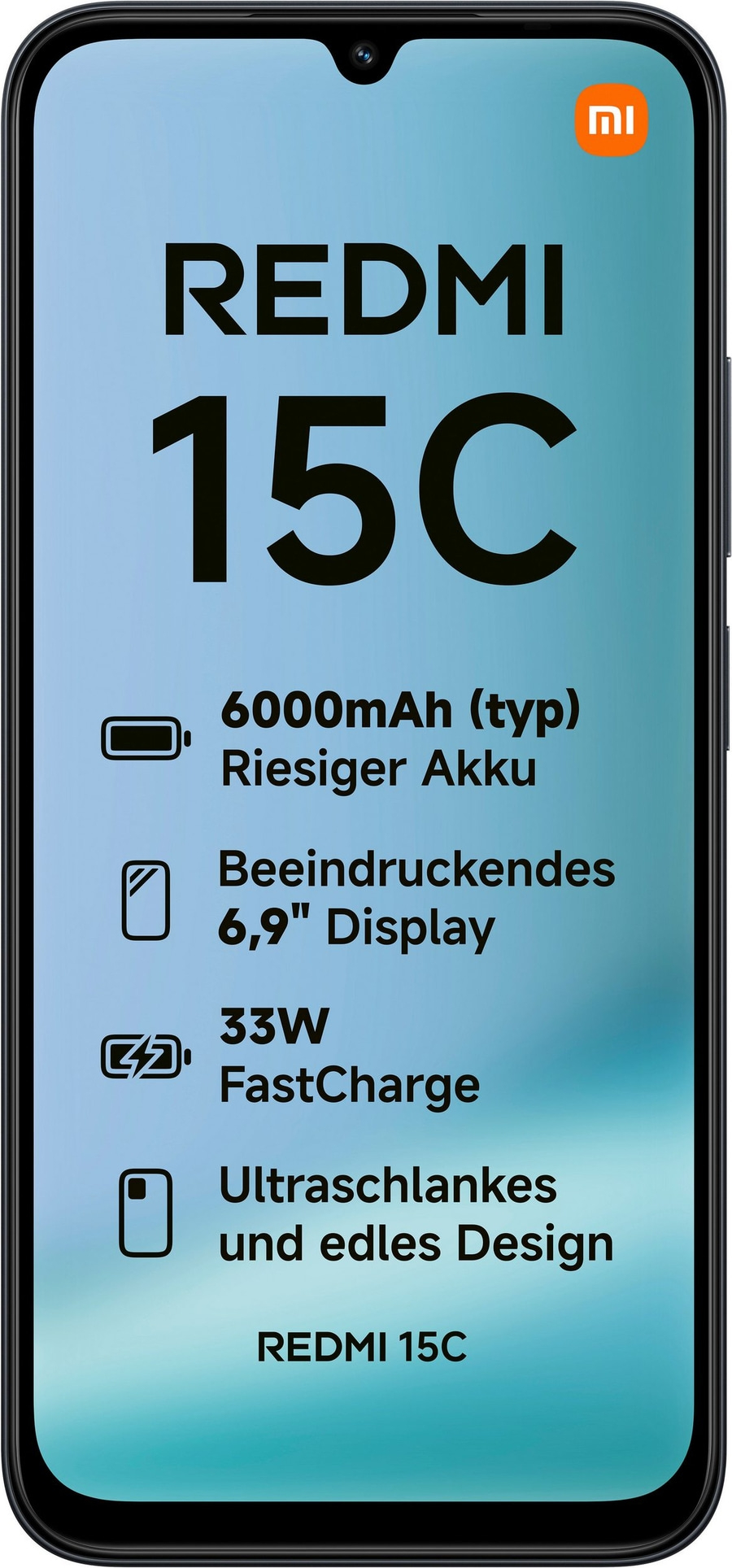 XIAOMI Redmi 15C 6,9Zoll 4G Smartphone 128GB Dual-SIM Midnight Black B-WARE