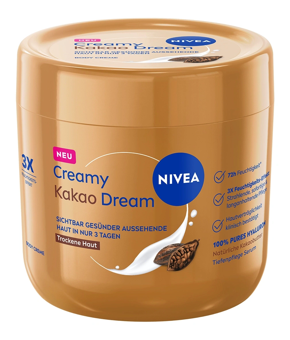 Nivea Creamy Kakao Dream Body Creme mit Kakaobutter und Hyaluron für trockene Haut