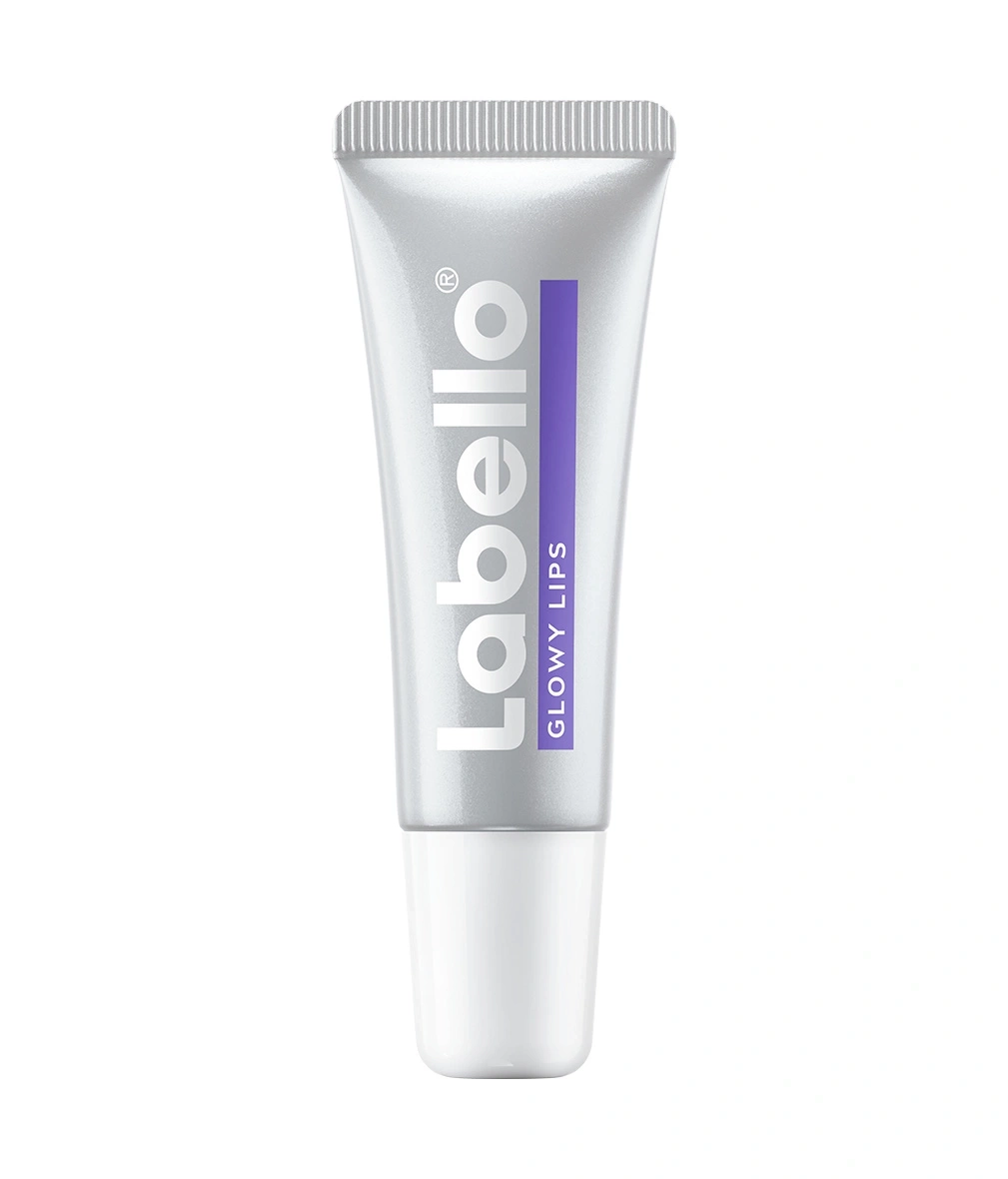 Labello Glowy Lips Lippenpflege Tube in Silber und Lila