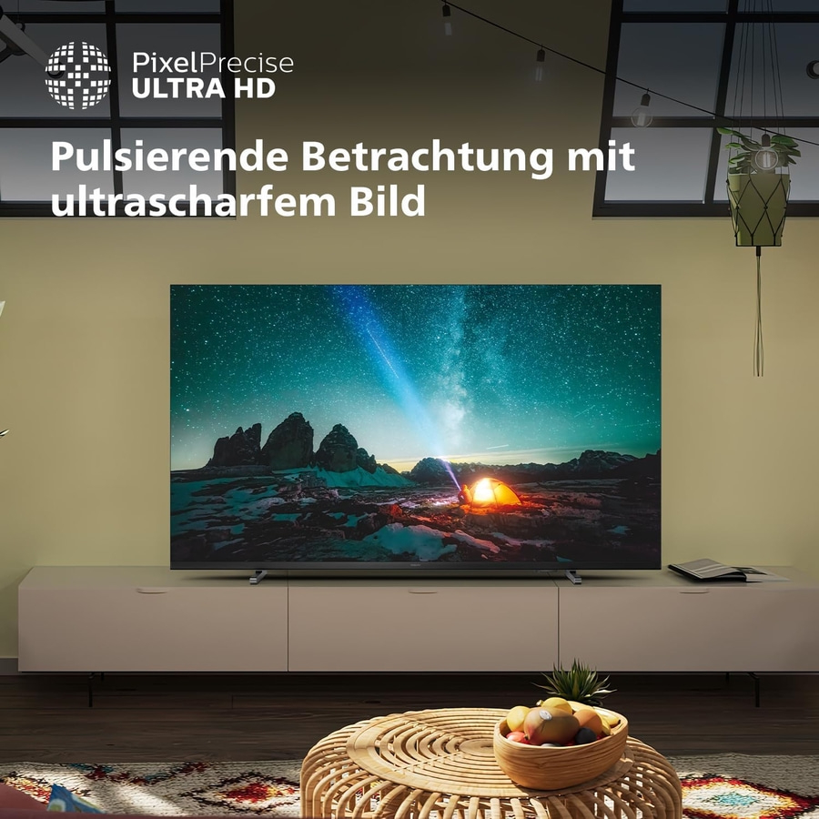 PHILIPS Fernseher 55 Zoll 139 cm 4K Ultra HD LED Smart TV 55PUS7609/12 Titan OS