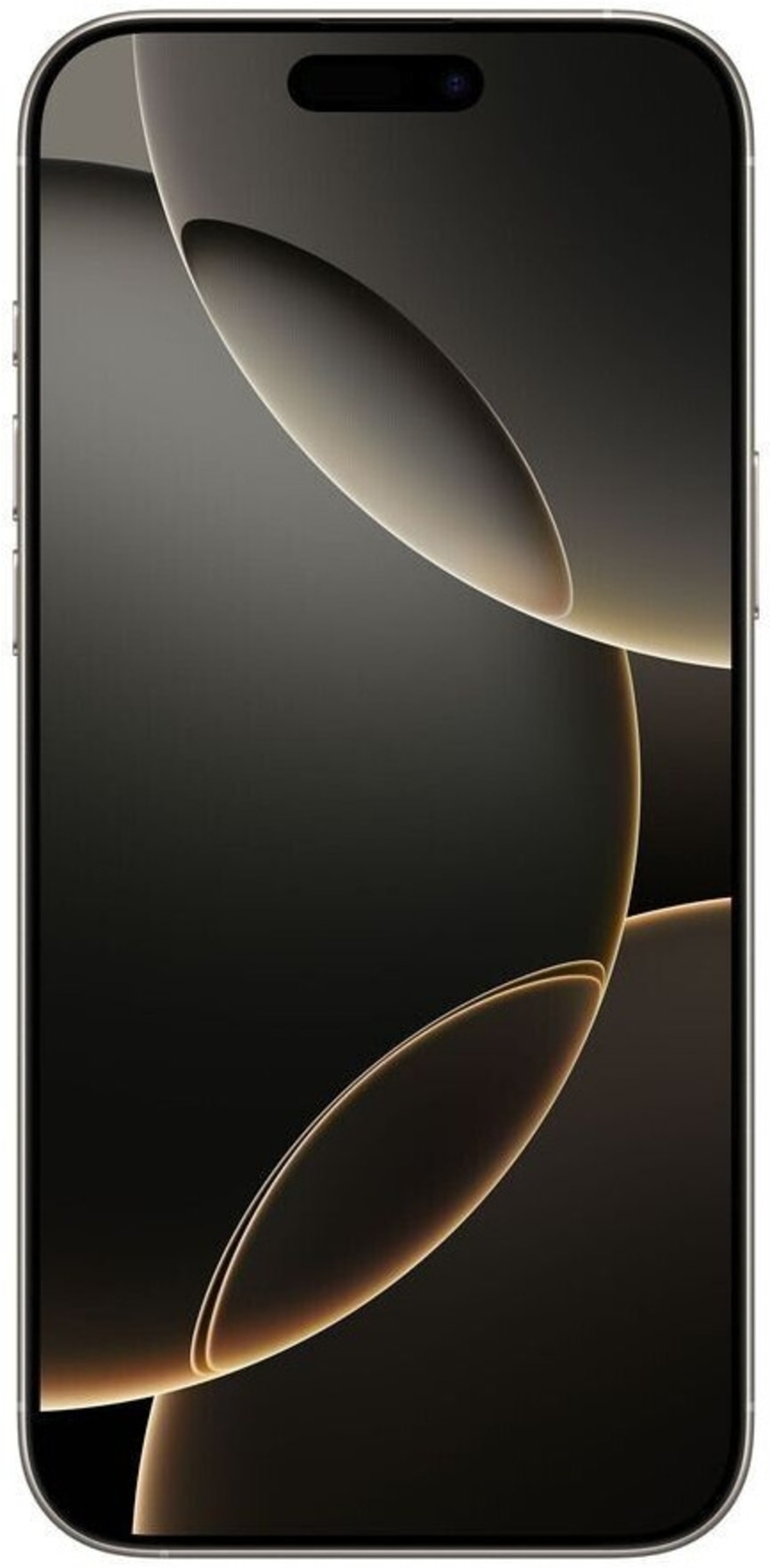 Smartphone mit schwarzem Bildschirm und goldenen Linien, modernes Design