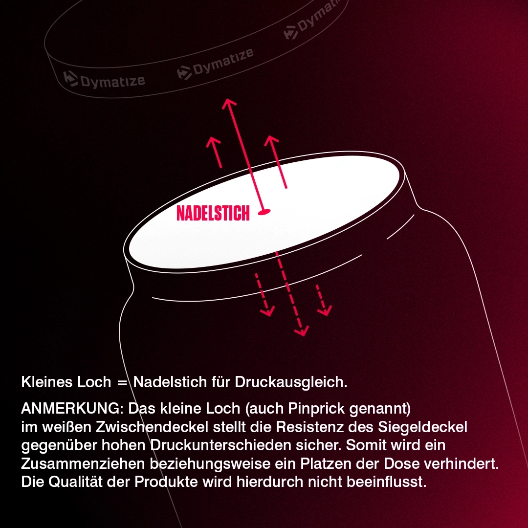 Beispiel einer Dose mit einem Nadelsich zur Druckausgleich