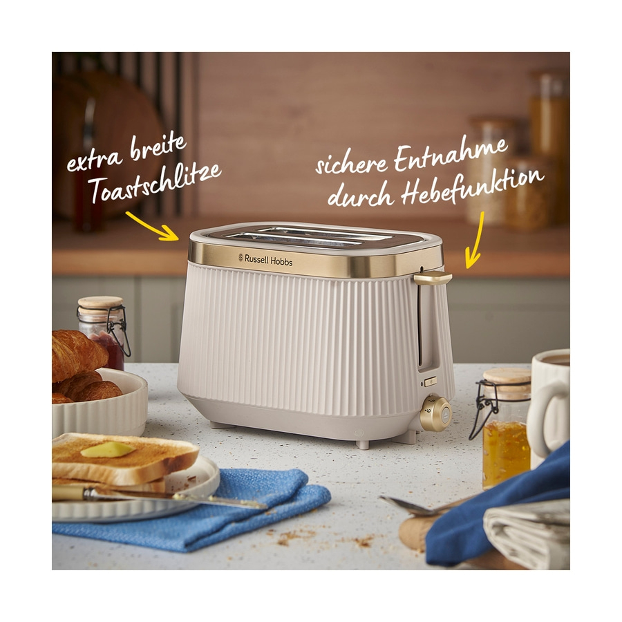 Toaster mit extra breiten Toastschlitzen und Hebefunktion, Frühstück